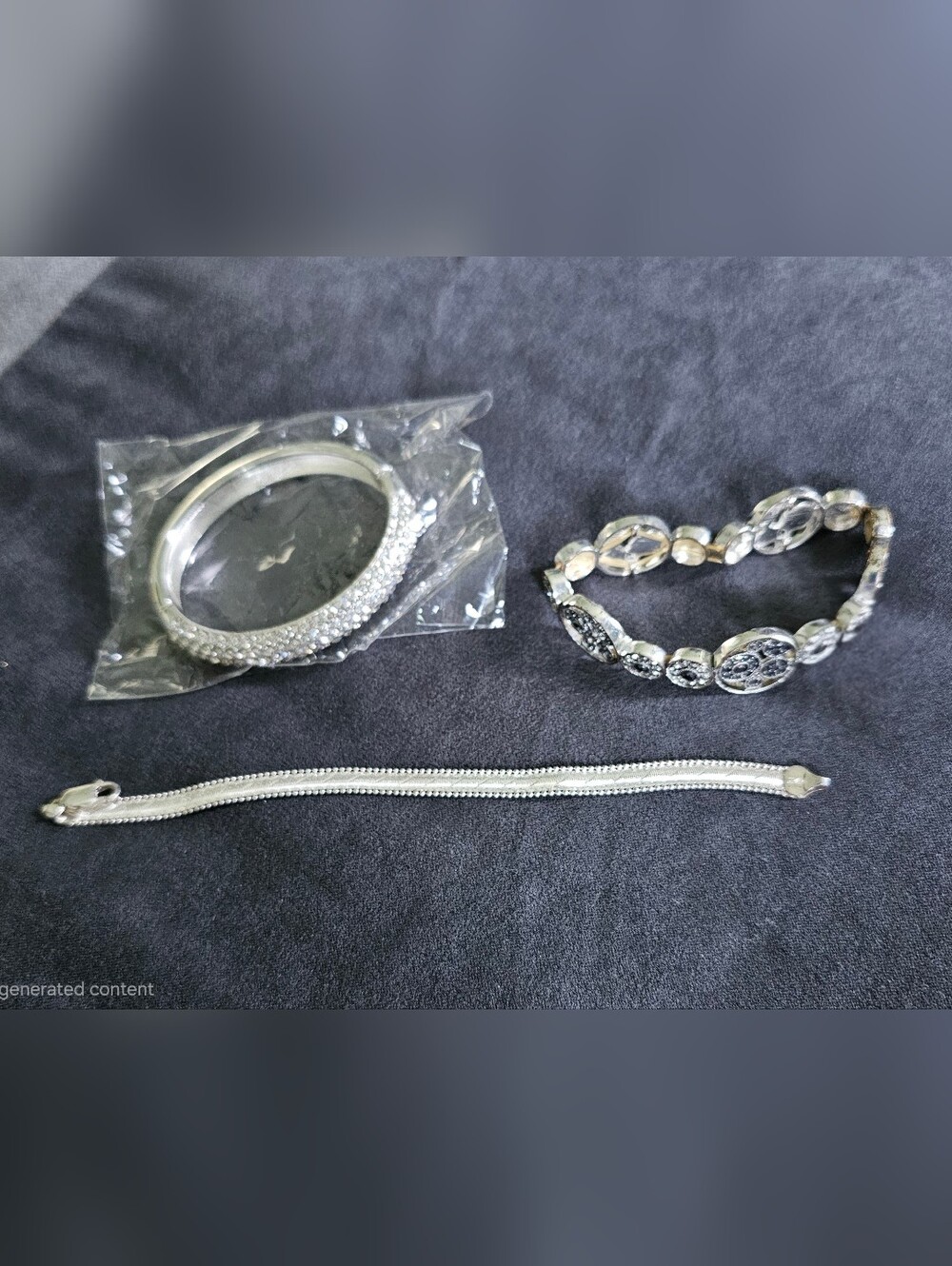 Bracelet Trio - Sparkling Silver Tones